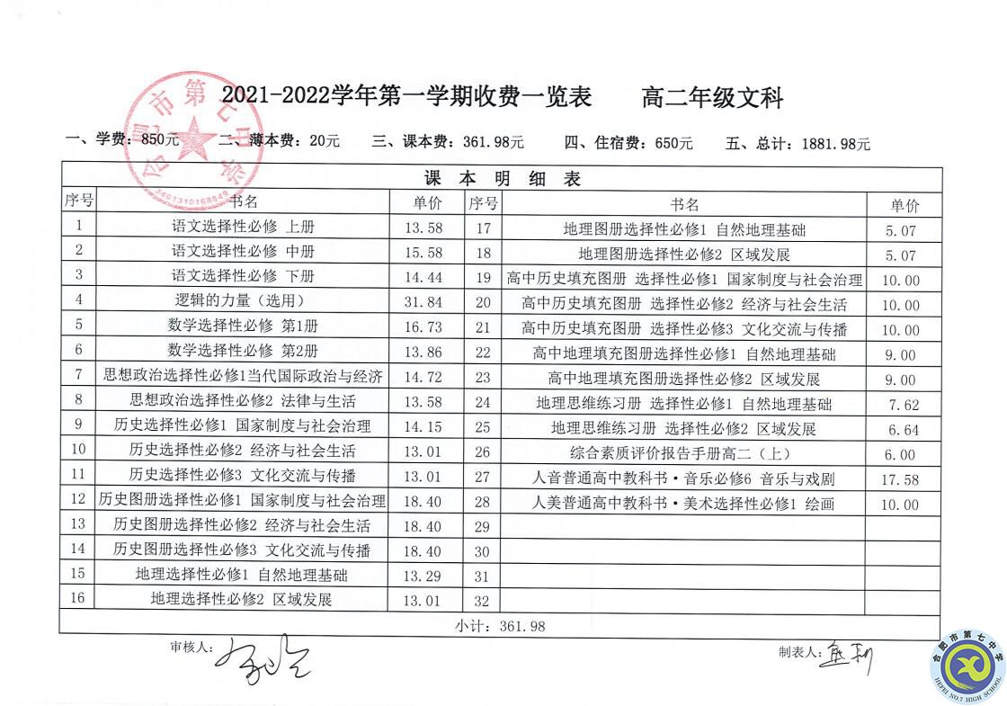 合肥七中2021—2022學(xué)年第一學(xué)期學(xué)費收繳通知(圖2)