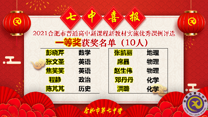 熱烈祝賀合肥七中榮獲新課程新教材41項(xiàng)優(yōu)秀課例獎(jiǎng)項(xiàng)(圖2)