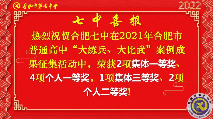 合肥七中在合肥市普通高中“大練兵、大比武”案例成果征集評(píng)比活動(dòng)中喜獲佳績(jī)(圖2)