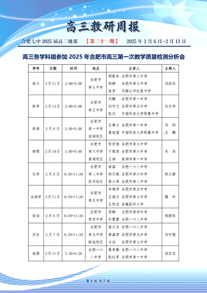 合肥七中高三年級科研周報（二十一）(圖2)